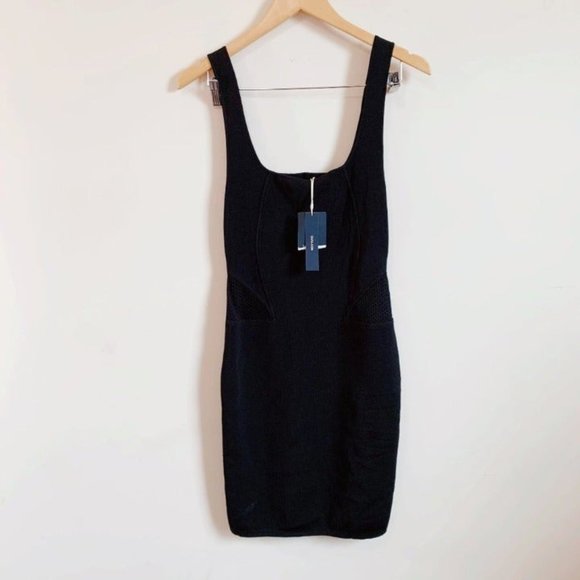 Zara Dresses & Skirts - NEW Zara Black Knit Bodycon Mini Dress L